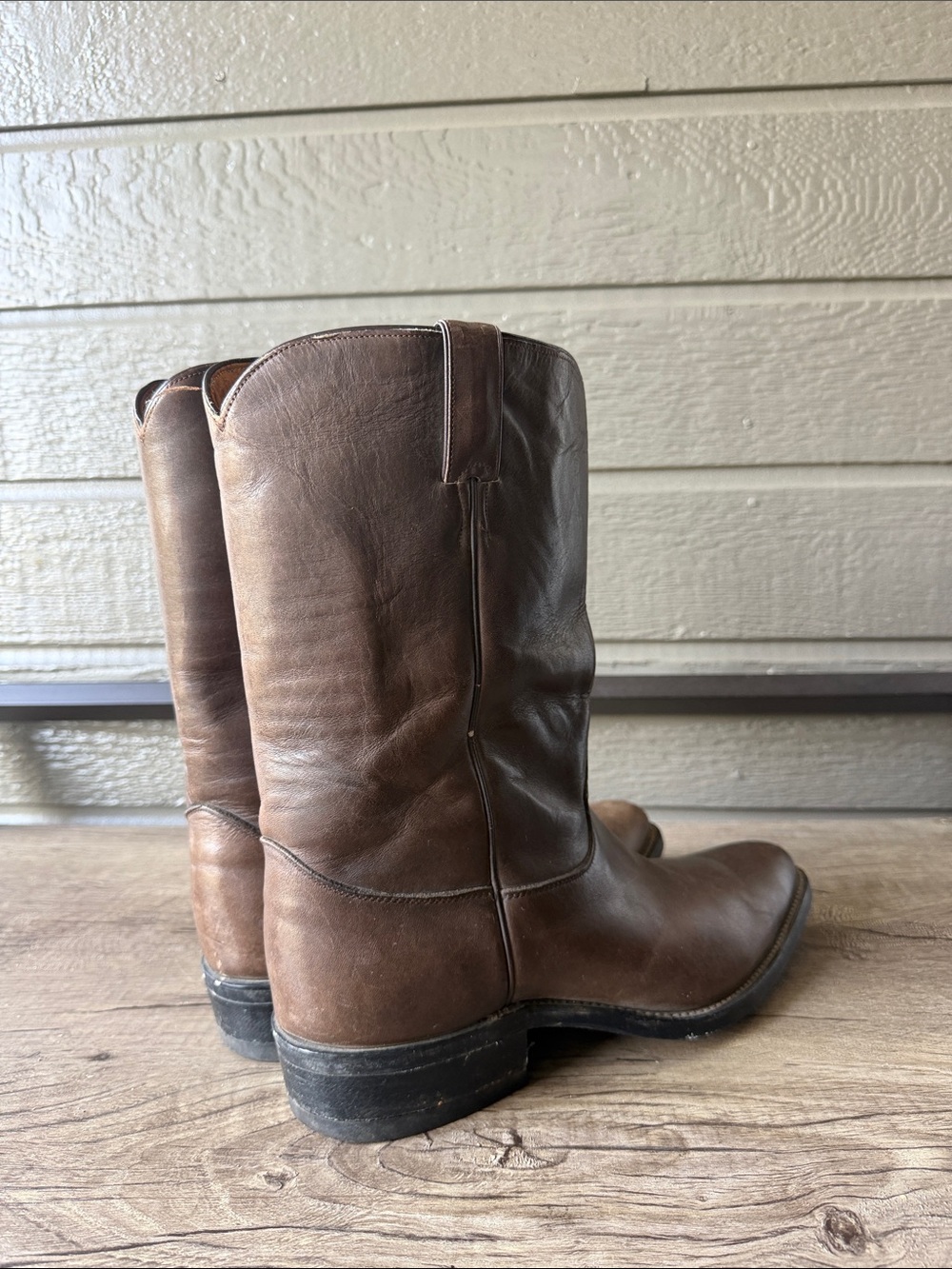 Justin Boots Brown Leather Western Cowboy Boot side 11 E - Picture 9 of 10